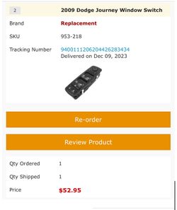 2009 Dodge Journey Window Switch