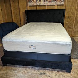 Beautiful Black Velvet Complete Bed 