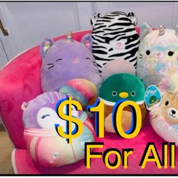 $10 For all bundle of Squishmallow in mint condition some have Tags