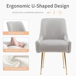 4 Pcs Modern Upholstered Light Grey Bar Stools Chairs Dining Room