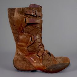Michelle K Sport Leather VIKING Boots Medieval Renaissance Boots Brown F16-2