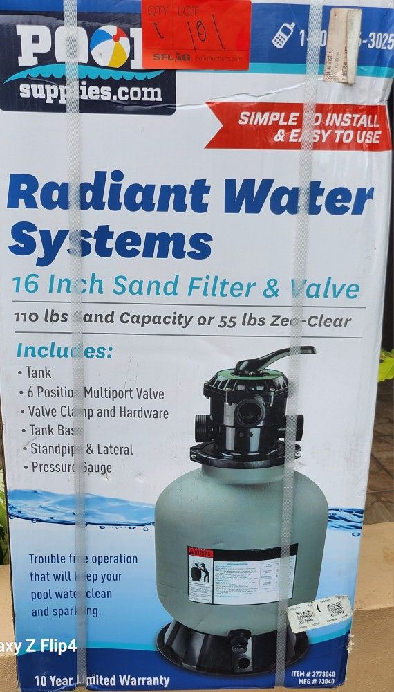 Radiant Sand Filter W/Valve (New Unopened )