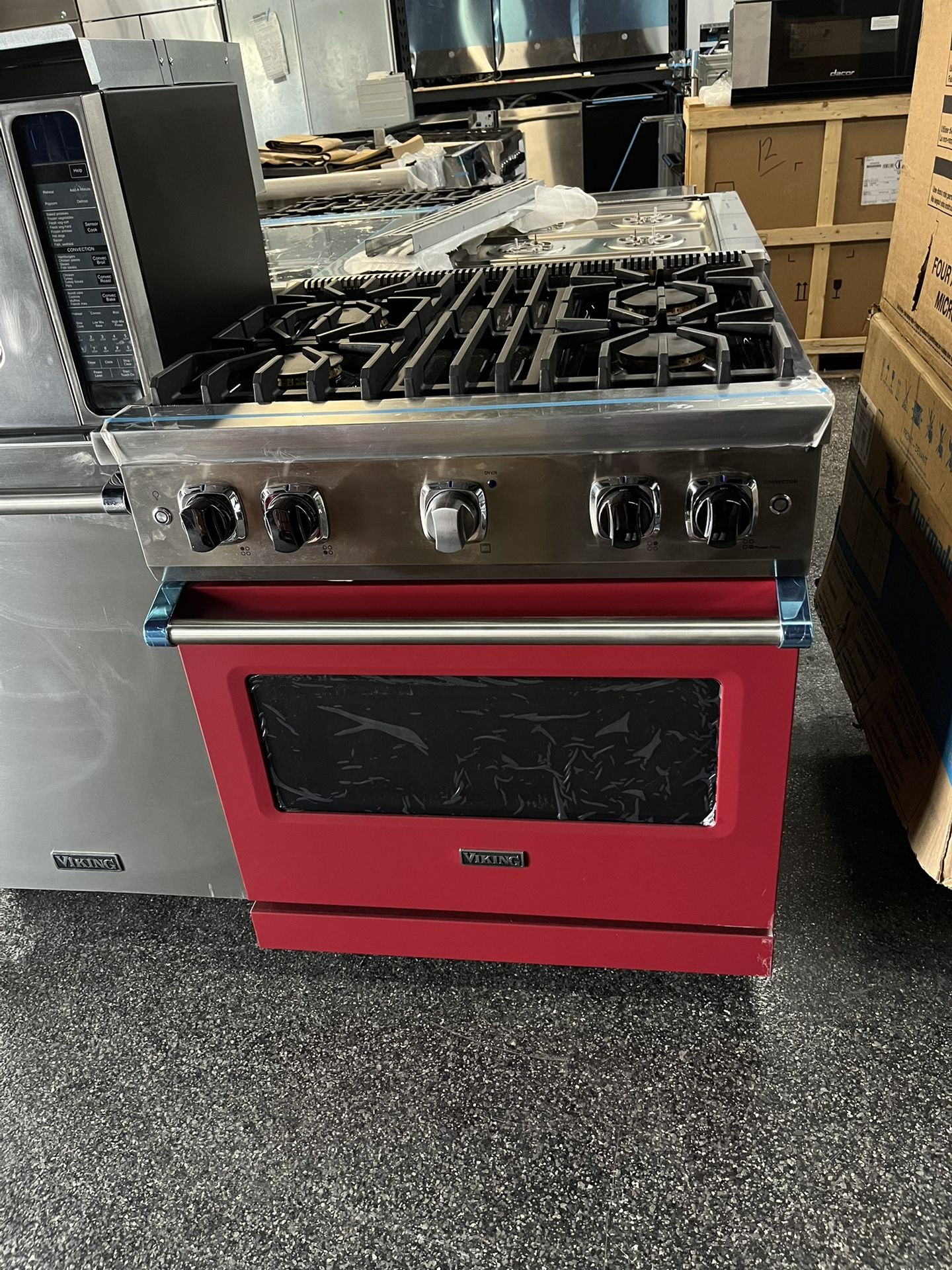 Viking Red 30 Inch Gas Range Stove 4 Burners