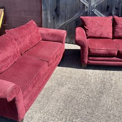 PERFECT CONDITION Red Fabric Sofas