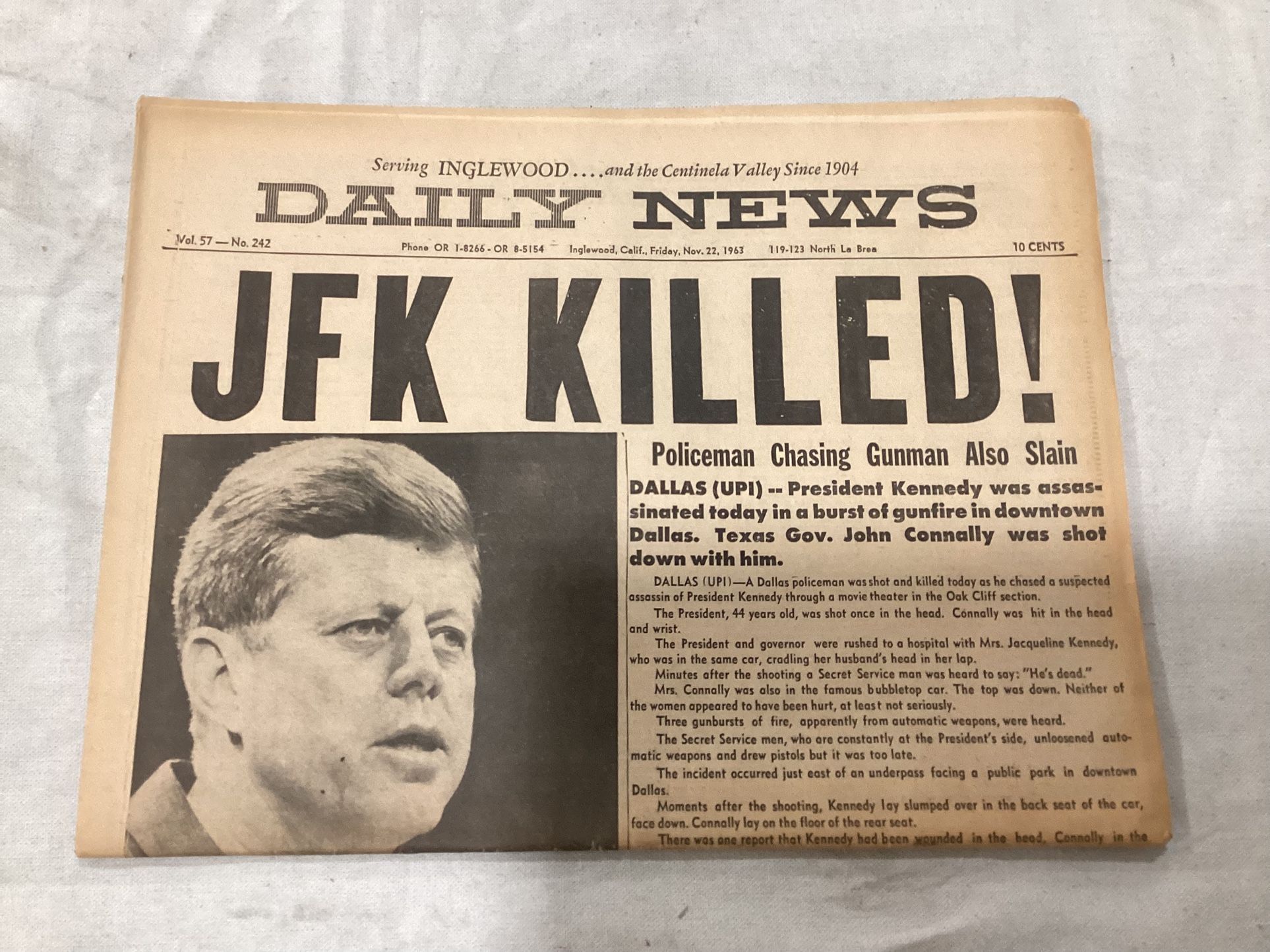 Kennedy Assassination Newspapers.