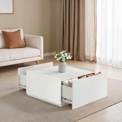 White Finish Lift Top Coffee Table Storage Drawers Mesa De Centro Sala Venta Furniture Sale Muebles