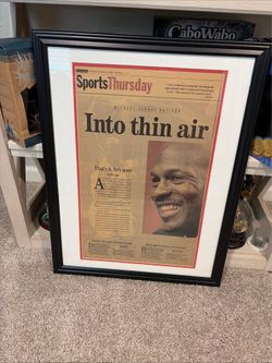 Framed SportsThursday Newspaper - Michael Jordan Retires