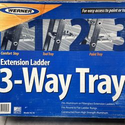 Werner AC 18 3-Way Tray for Extension Ladder Standoff 3-Way Tray/Extension Step.  Like New