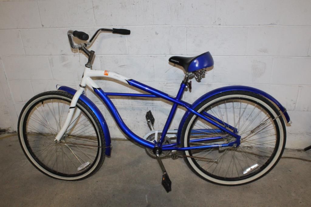 Men's Schwinn Legacy Blue White Beach Cruiser