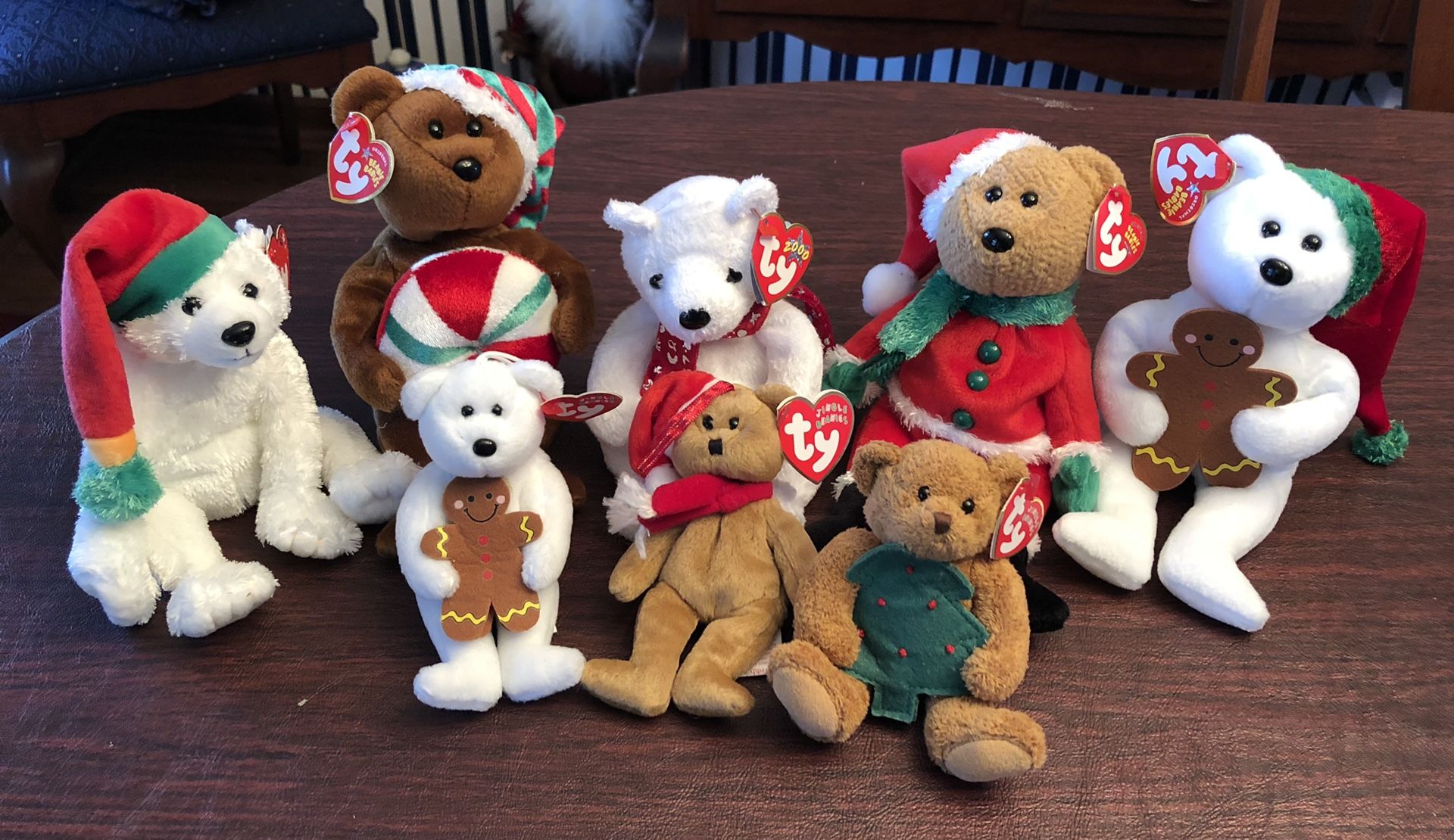 Lot of Christmas Ty Bears-NWT