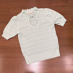 Ann Taylor LOFT Mint Green Textured Knit Top