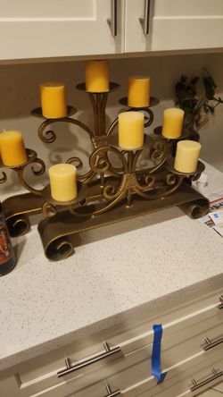 Large Bronze Metal Multi-Arm Candelabra
