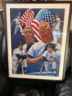 Framed Picture Of  Micky Mantle & Joe DiMaggio Of New York Yankees