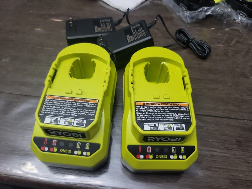 RYOBI 18V ONE + 2 CHARGER NEW $35 EACH 