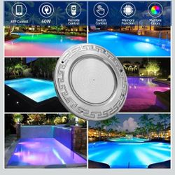 Pool Lights for Inground Pool, 60W 10 Inch LED 50ft Cord