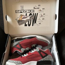 Jordan Spizike Low Red, Black and Wolf grey with Original Box