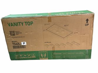 Getpro TS42L-P 42” Bathroom Vanity Top with Left Sink – White