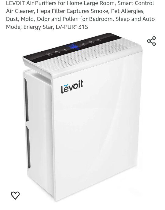 LEVOIT Air Purifiers for Home Large Room, Smart Control Air Cleaner, Hepa Filter Captures Smoke, Pet Allergies, Dust, Mold, Odor and Pollen for Bedroo