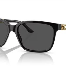 Versace Sunglasses - Black & Gold Frame/Grey Lens