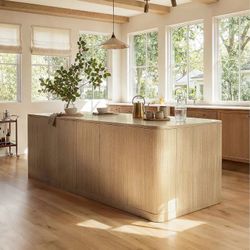 110" Large Kitchen Island with Storage Cabinets, Modern Wood Kitchen Island Table , Extra Wide Kitchen Cart, Dining Island