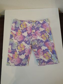 the children's place purple butterflies bike short girls size XL (14)