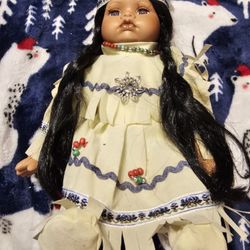 MARKED TO SELL! Vintage Native American Porcelain Doll