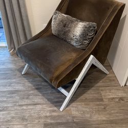 Brown Velvet side chair 