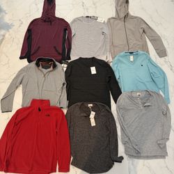 Men’s Sweatshirt Lot (9) All Saints North Face Theory Robert Graham Brooks B