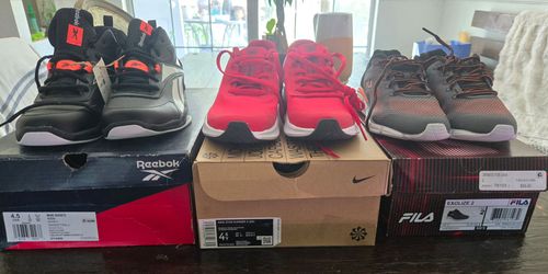 $23 Each - Reebok More Buckets Size 4.5. - Nike Star Runner 3 Size 4.5. - Fila Exolize 2 Size 2. NEW Never Worn.
