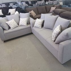 Light Gray Sofa & Loveseat 