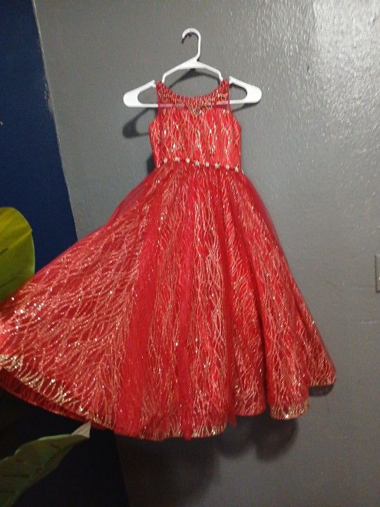 Red And Gold Girl Dress