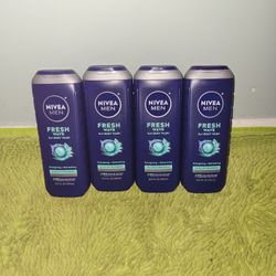 4 Nivea Men Fresh Wave 3in1 Bodywash Energizing+Refreshing 16.9oz 