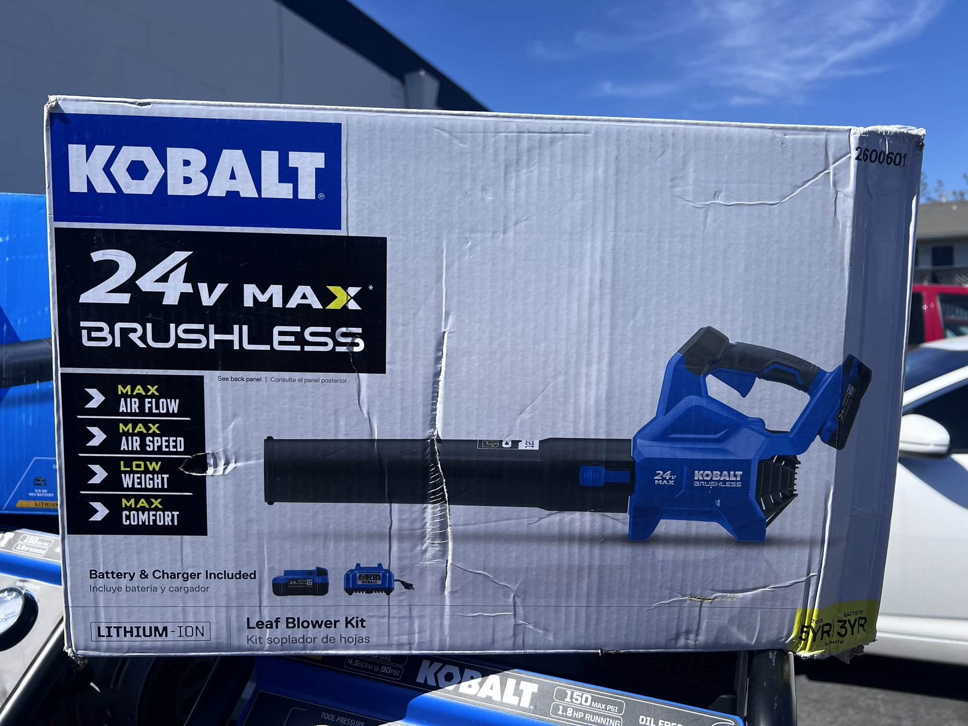 Kobalt 24-volt 500-CFM 120-MPH Battery Handheld Leaf Blower 4 Ah (Battery and Charger Included)