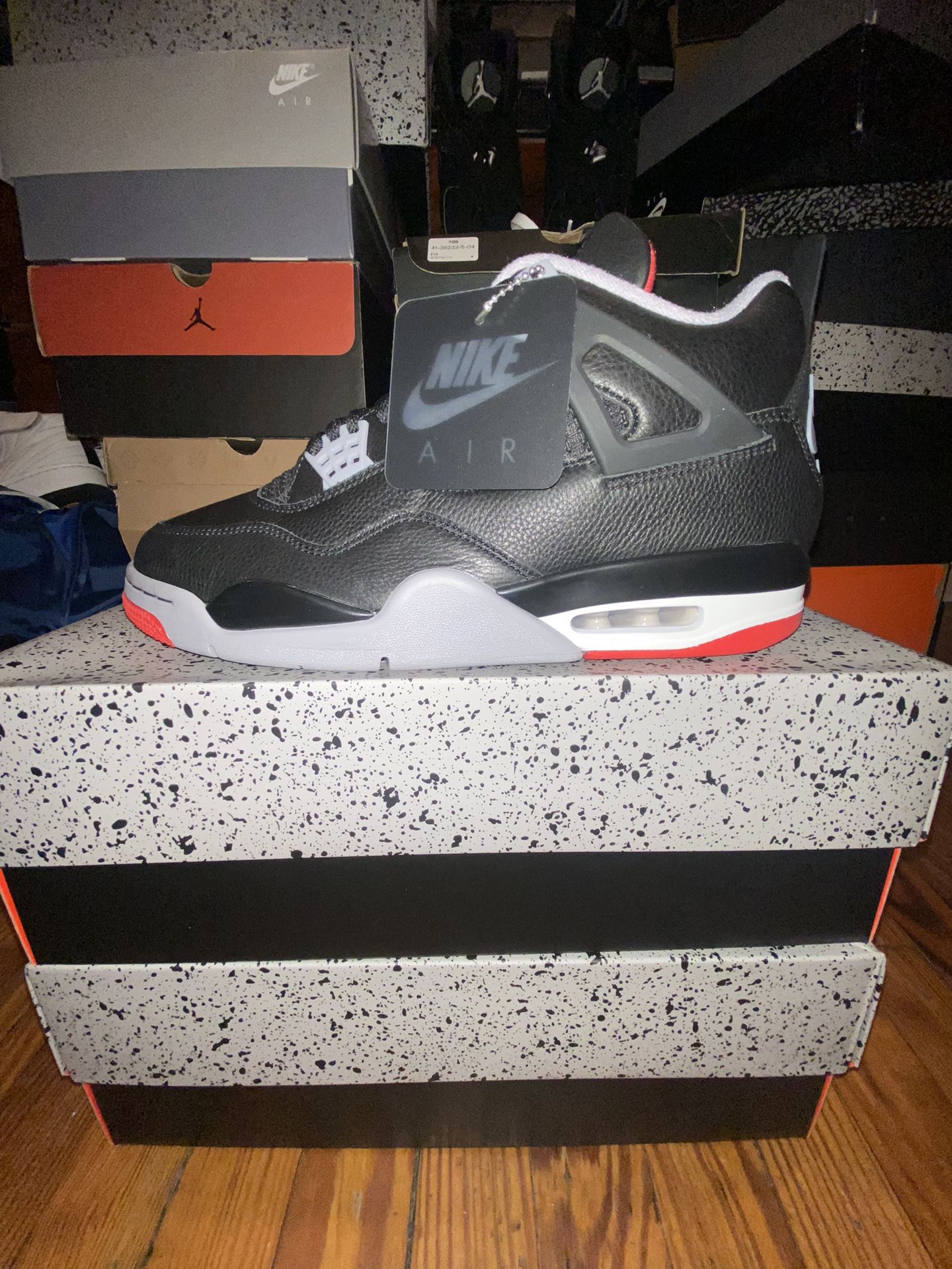 Air Jordan 4 Black/Fire Red-Cement Grey Size 11 DS And A Size 10.5 DS NEW read the description below