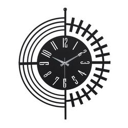 muyika Large Metal Wall Clock | 20 inch Size Silent Battery Operated Large Size Analog Black Wall Clocks