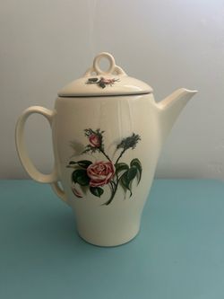 10” Vintage Ceramic Teapot with Rose Floral Design