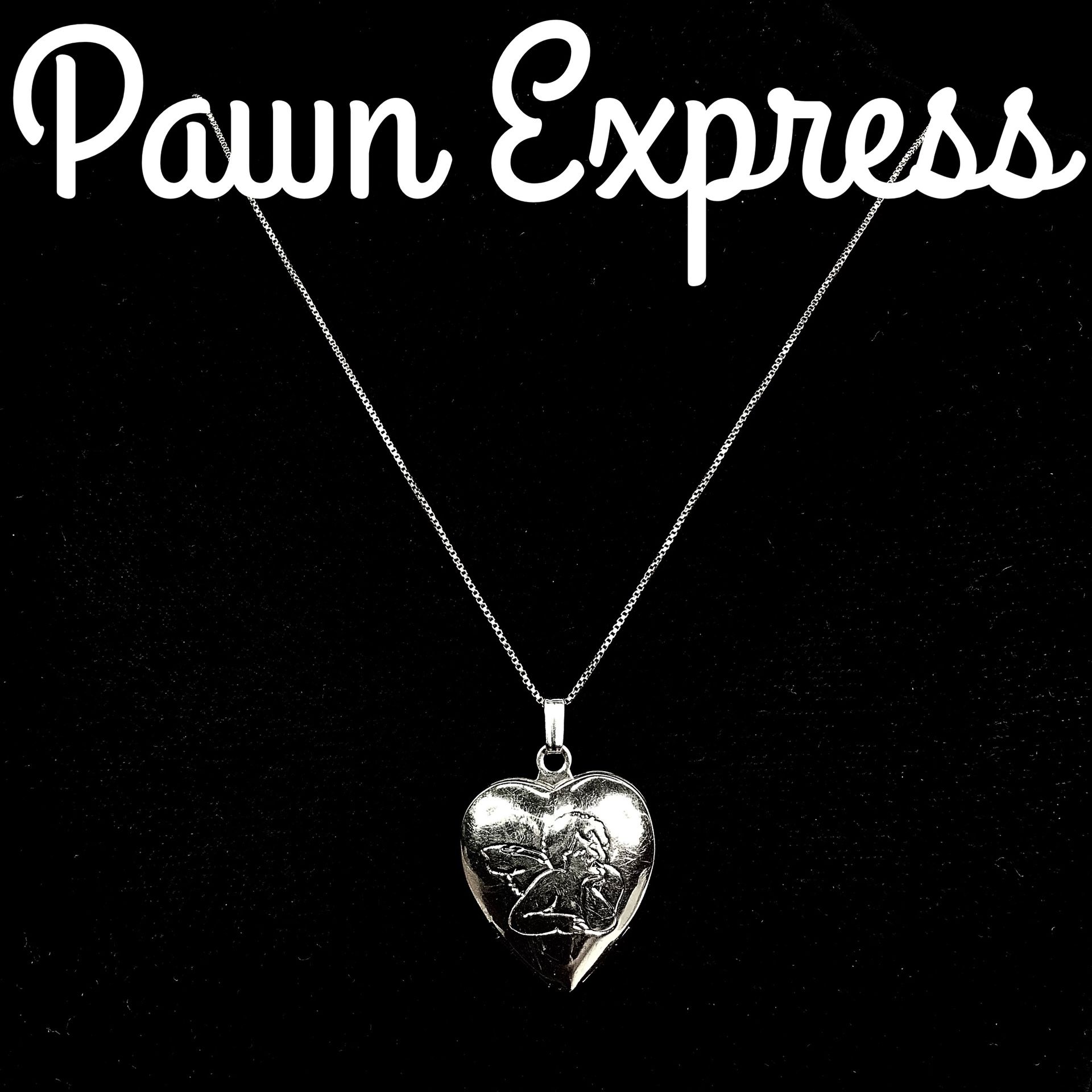 Sterling Silver Cupid Cherub Angel Heart Necklace