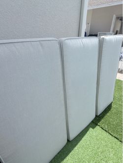 3 large gray cushions 44” x 22” x 4” for sale