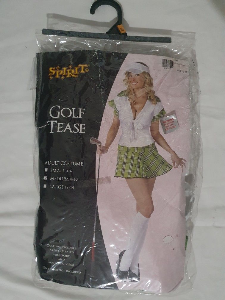 Golf Tease Costume (Woman's Halloween Costume) Size M New 