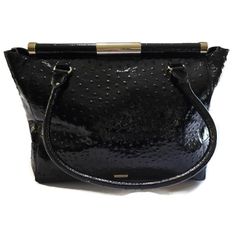 Kate Spade Knightsbridge Constance Leather Satchel Black Ostriche Patent