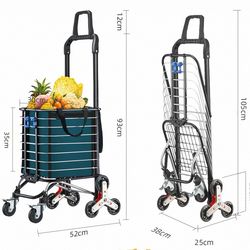 Heavy Duty Folding Grocery Cart – Stair Climbing Wheels – Portable