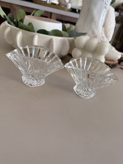 Flores Crystal Glass Votive Tea Light Taper Candle Holder Mikasa Japan
