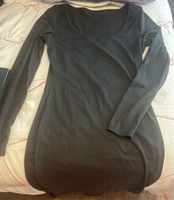 Black Long Sleeve Fitted Dress