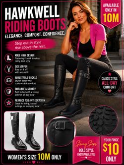 🌟 NEW Hawkwell Women’s Knee-High Riding Boots – Size 10M 🌟