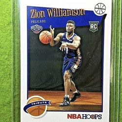 ZION WILLIAMSON ROOKIE CARD JERSEY #1 PELICANS RC 2019-20 Panini HOOPS rookie rc