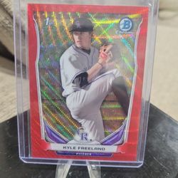 Kyle freeland Topps 1st Bowman Chrome Red Wave Number  03/25 Baseball Card 