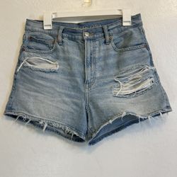 American Eagle Outfitters Women's Distressed Denim Shorts - Blue Size 8