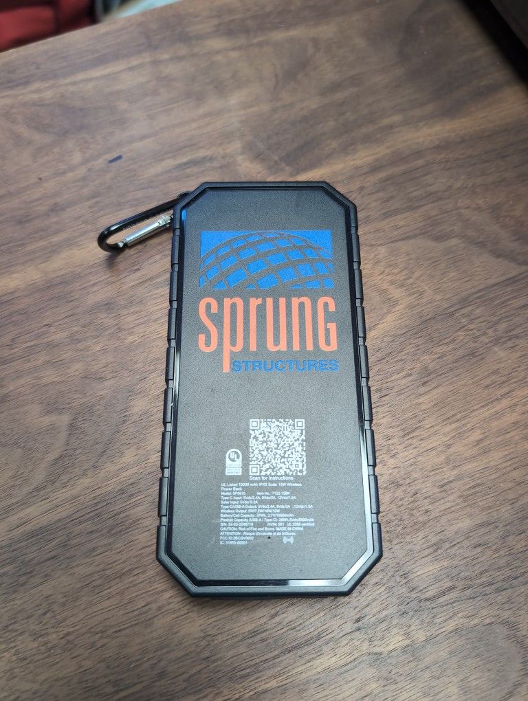 Sprung Structures Branded Solar Power Bank 10000mAh/15W