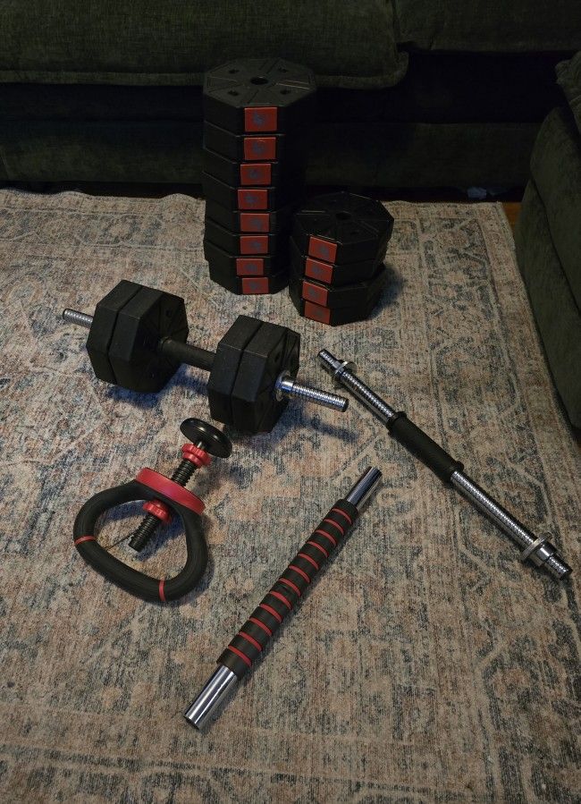 Weight Plate And Bar Set. Reasonable Offer Accepted