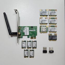 Wireless WiFi Adapters & Cards - 802.11n, ac, ax PCIe, USB, M.2, NGFF for Networking & Internet